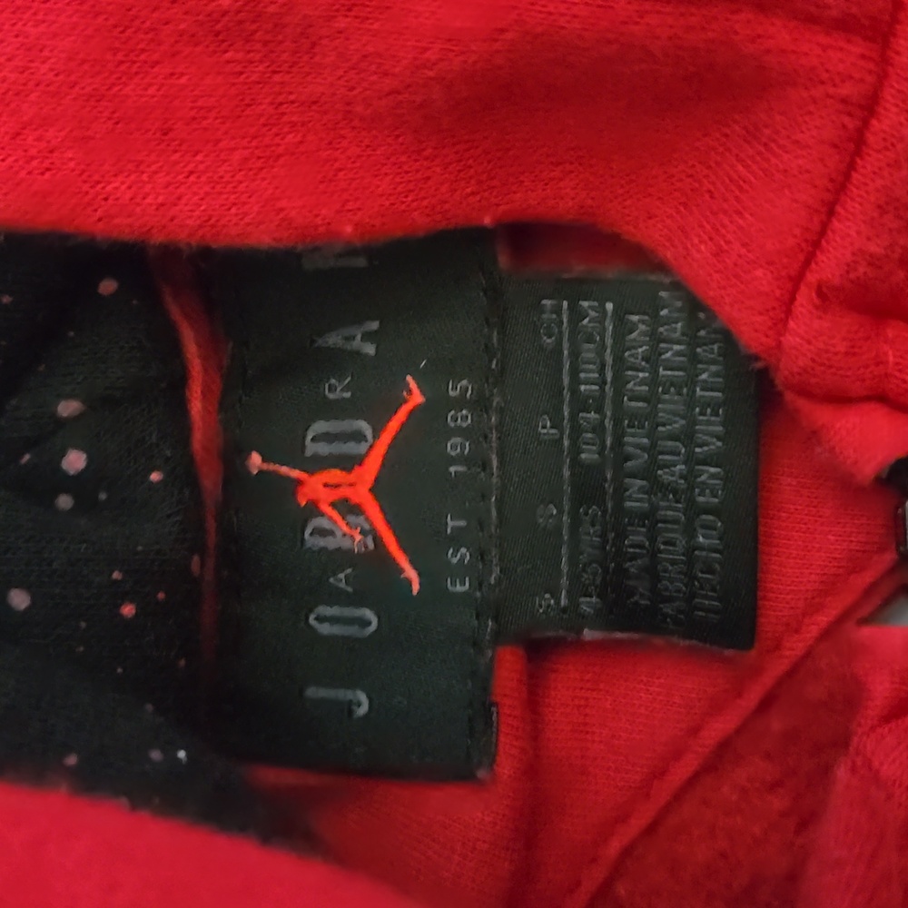 Boy's Jordan Red and Black Zip Up Hoodie - Picture 3 of 8